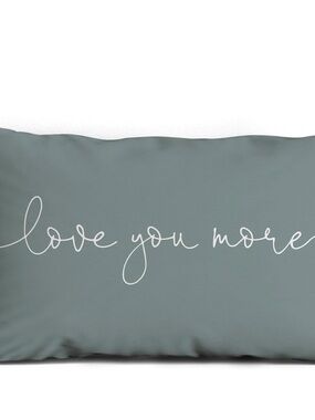 Love You More Decorative Pillow Cover - Blue